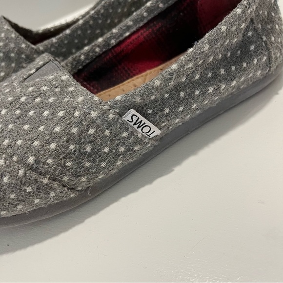 Toms Alpargata Classic Gray with White Dots Fabric Upper Slip-On Shoe - Picture 4 of 12
